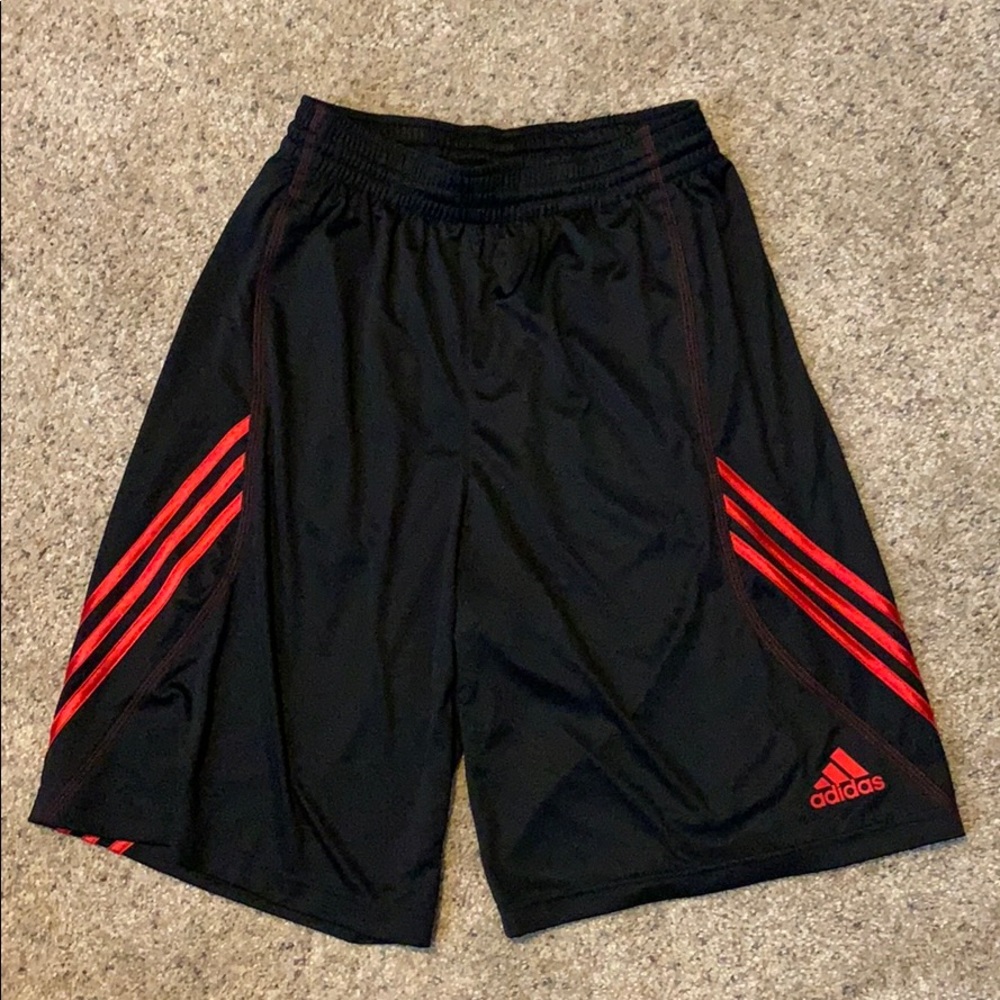 Black and Red Adidas Basketball Shorts